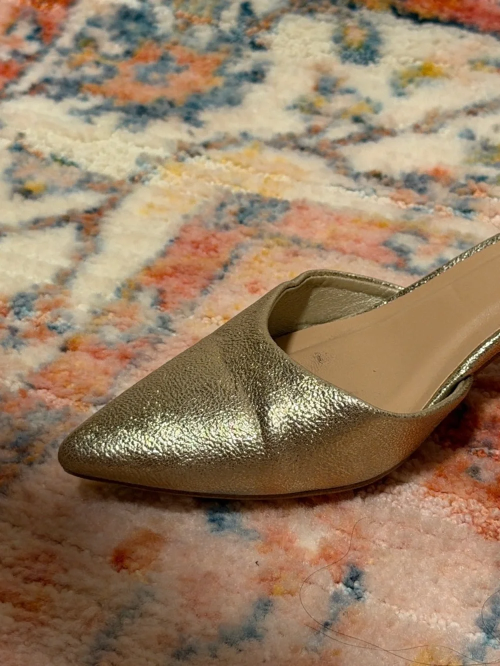 a new day Metallic Gold Pointed Ankle-Strap Heels